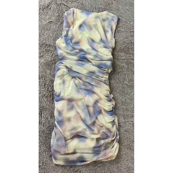 ZARA WOMEN'S CUT OUT PRINTED TULLE DRESS MULTICOLOR SIZE S New - Picture 9 of 13